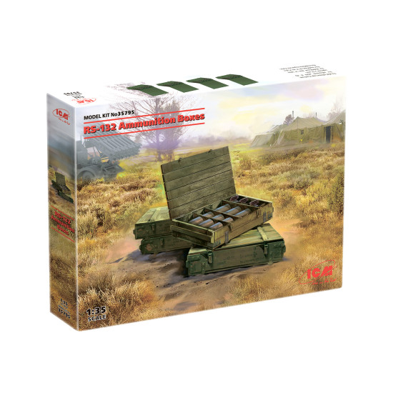 ICM 35795 - 1/35 RS-132 Ammunition Boxes and 16 shells scale model plastic kit