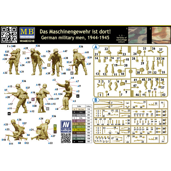 Master Box 35218 1/35 German military men 1944-1945 Das Maschinengewehr ist dort