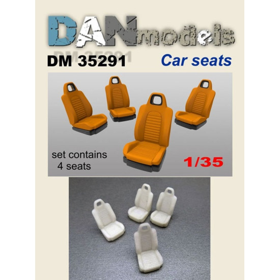 Dan Models 35291 - 1/35 Car chair 4 pcs. Resin material for diorama scale kit