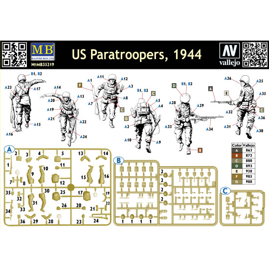 Master Box 35219 1/35 US Paratroopers, 1944 WW II Scale plastic model kit