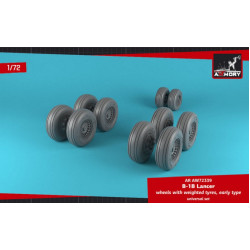 Armory AW72339 - 1/72 B-1B Lancer wheels w/ weighted tires, early for scale kit
