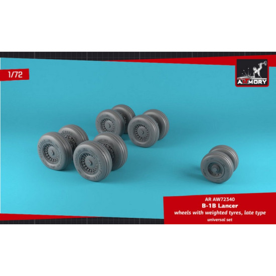 Armory AW72340 - 1/72 B-1B Lancer wheels w/ weighted tires, late for scale kit