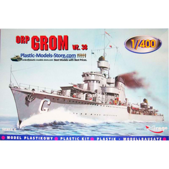 ORP Grom 1938 - Polish destroyer WWII 1/400 Mirage 40012
