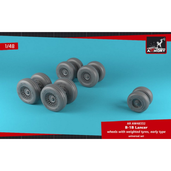 Armory AW48332 - 1/48 B-1B Lancer wheels w/ weighted tires, early for model kit