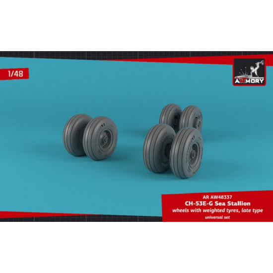 Armory AW48337 - 1/48 CH-53 Sea Stallion wheels w, weighted tires, late model