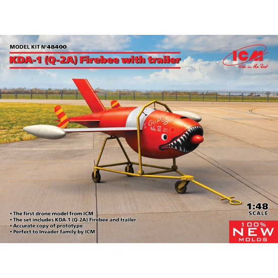 ICM 48400 - 1/48 - KDA-1 (Q-2A) Firebee with trailer scale model kit aircraft
