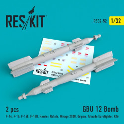 Reskit RS32-0052 - 1/32 GBU 12 Bomb (2 pcs) scale plastic model arms and weapons