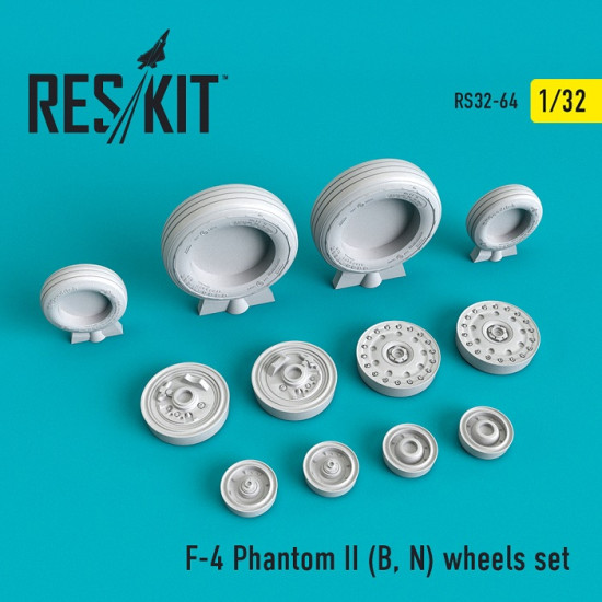 Reskit RS32-0064 - 1/32 F-4 Phantom II (B, N) wheels set aircraft scale model