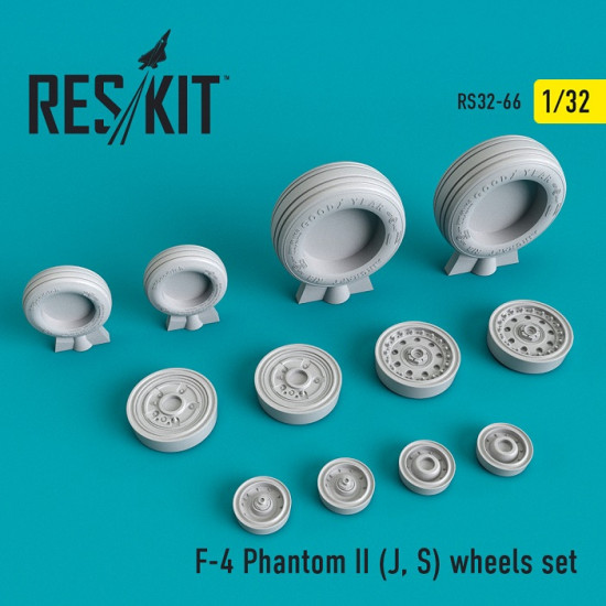 Reskit RS32-0066 - 1/32 F-4 Phantom II (J, S) wheels set aircraft scale model