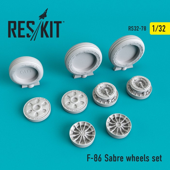 Reskit RS32-0078 - 1/32 F-86 Sabre wheels set for aircraft scale model kit