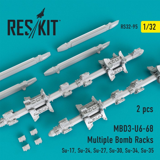 Reskit RS32-0095 - 1/32 MBD3-U6-68 Multiple Bomb Racks (2 pcs) scale model kit