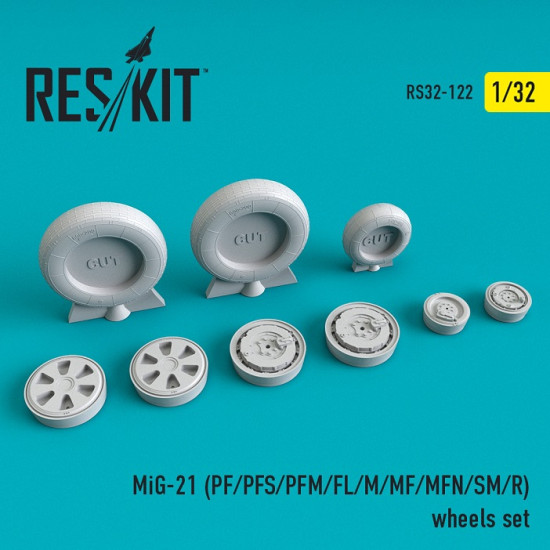 Reskit RS32-0122 - 1/32 MiG-21 (PF/PFS/PFM/FL/M/MF/MFN/SM/R) wheels set scale