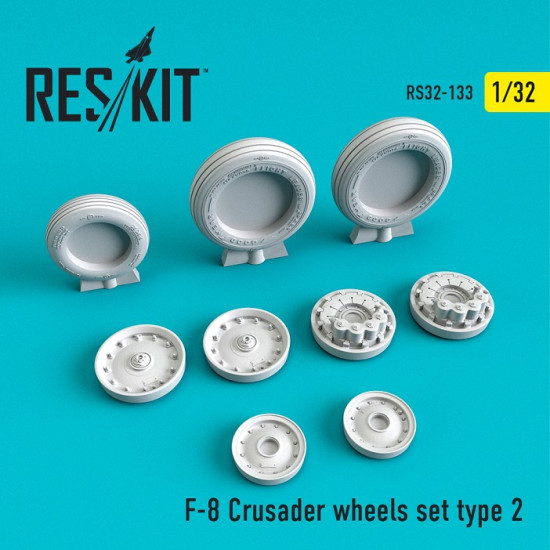 Reskit RS32-0133 - 1/32 F-8 Crusader wheels set type 2 for aircraft scale model