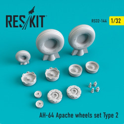 Reskit RS32-0144 - 1/32 AH-64 Apache wheels set Type 2 for aircraft scale model