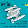 Reskit RS32-0188 - 1/32 1000 lb MK3 retarded bomb checks (4PCS) scale model kit