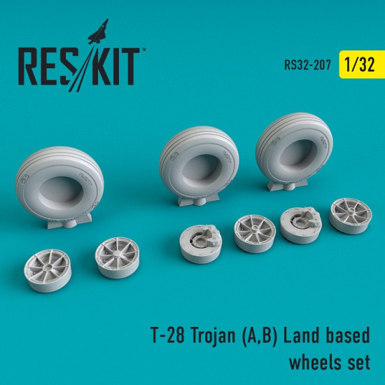 Reskit RS32-0207 - 1/32 T-28 Trojan (A,B) Land based wheels set scale model kit