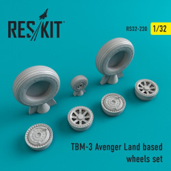 Reskit RS32-0230 - 1/32 TBM-3 Avenger Land based wheels set for aircraft model