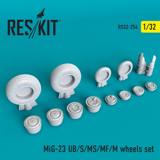 Reskit RS32-0254 - 1/32 MiG-23 (UB/S/MS/MF/M) wheels set for aircraft model kit