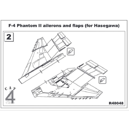 CAT4 R48048 - 1/48 F-4 Phantom II ailerons and flaps (for Hasegawa) scale model