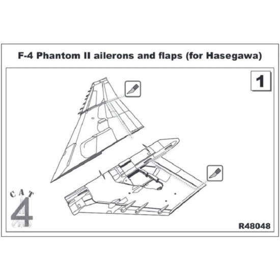 Us Stock Cat4 R48048 - 1/48 F-4 Phantom Ii Ailerons And Flaps For Hasegawa Scale Model Us Stock Cat4 R48048 - 1/48 F-4 Phantom Ii Ailerons And Flaps For Hasegawa Scale Model