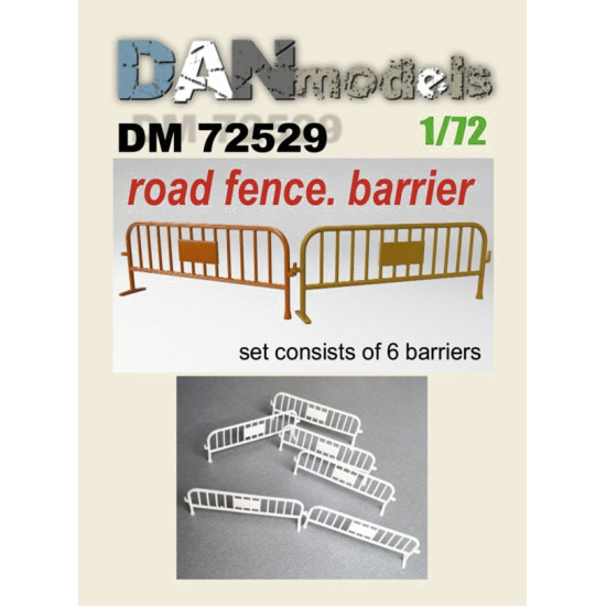 Dan Models 72529 - 1/72 Road fence, barrier. Set of 6 pcs. Resin. 3D printing