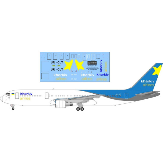BSmodelle 1445704 - 1/144 Boeing 767 Kharkiv Airlines decal for aircraft model BSmodelle 1445704 - 1/144 Boeing 767 Kharkiv Airlines decal for aircraft model