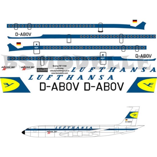 BSmodelle 14400007 - 1/144 Boeing 707 Lufthansa decal for aircraft scale model