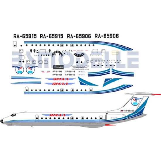 BSmodelle 144034 - 1/144 Tupolev Tu-134 Yamal decal for aircraft scale model kit