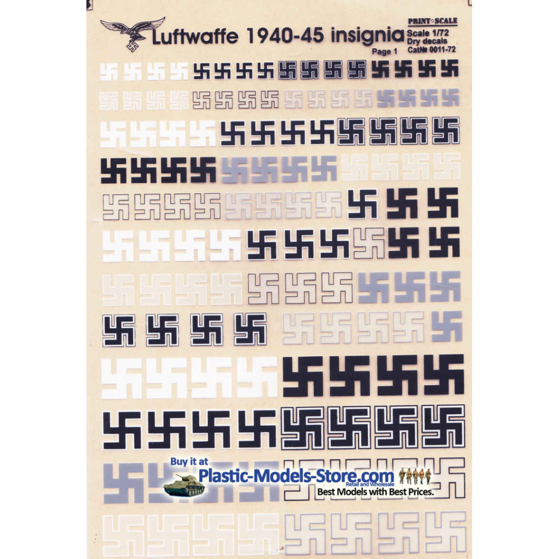 DECAL 1/72 FOR LUFTWAFFE 1939-1945 SIGNS AIRCRAFT DRY DECALS SET 1/72 1 ...