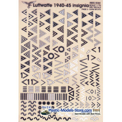 DECAL 1/72 FOR LUFTWAFFE 1939-1945 WINKELS ANGLES AIRCRAFT DRY DECALS SET 1/72 PRINT SCALE PRS0013-72