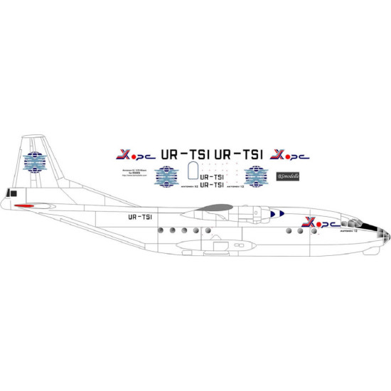 BSmodelle 144298 - 1/144 Antonov An-12 Khors decal for aircraft model scale kit BSmodelle 144298 - 1/144 Antonov An-12 Khors decal for aircraft model scale kit