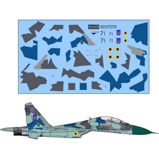 BSmodelle 144311 - 1/144 Sukhoi Su-27UB Ukraine AF decal for aircraft model kit