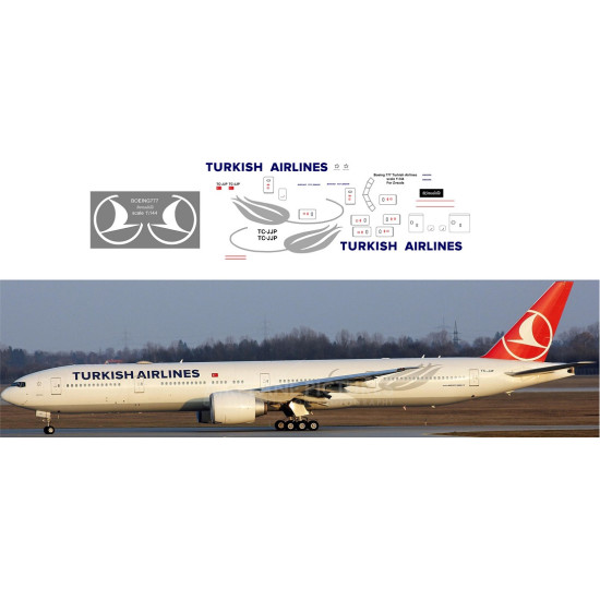 BSmodelle 144318 - 1/144 Boeing 777 Turkish Airlines decal for aircraft model