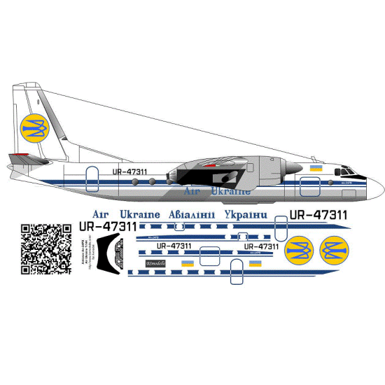 BSmodelle 144366 - 1/144 Antonov An-24RV Air Ukraine decal G-CKNA model scale