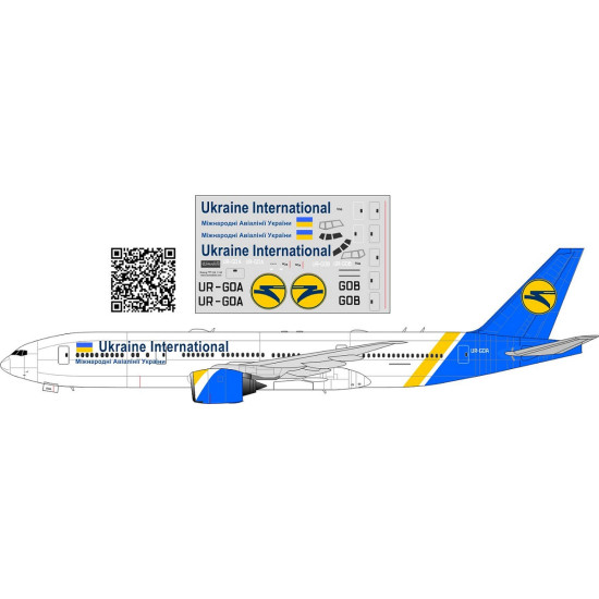 BSmodelle 144400 - 1/144 Boeing 777 Ukraine International Airlines decal model