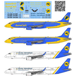 BSmodelle 144405 - 1/144 Embraer 190 Ukrainian Airlines decal for aircraft kit