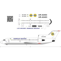BSmodelle 144408 - 1/144 Yakovlev Yak-42 LVIV AIRLINES decal for aircraft kit