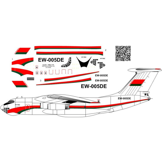 BSmodelle 144421 - 1/144 Ilyushin Il-76MD Belarus AF decal for aircraft model