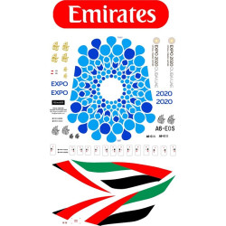 BSmodelle 144293_6 - 1/144 Airbus A-380 Emirates Expo 2020 Blue Decal model kit