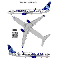 BSmodelle 144485 - 1/144 Boeing 737-800 United Airlines decal for aircraft model