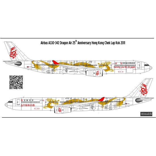 1/144 BSModelle Decals Airbus A330-300 Dragonair 
