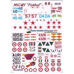 DECAL 1/72 FOR MIG-21 FISHBED AIRCRAFT DECALS SET 1/72 PRINT SCALE 42