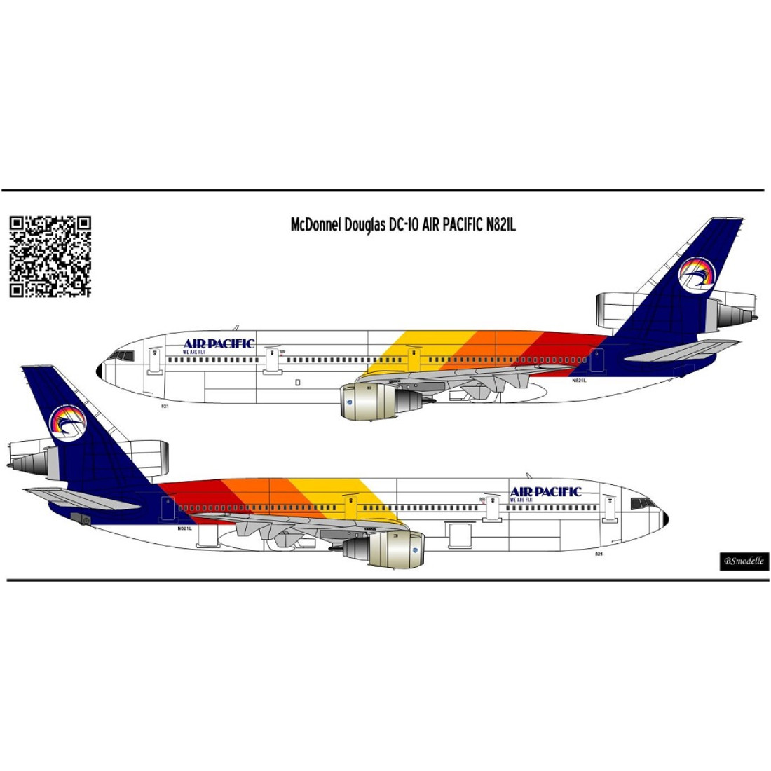 BSmodelle 144497 - 1/144 McDonnel Douglas DC-10 Air Pacific decal for ...