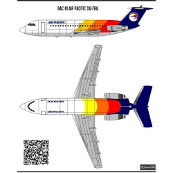 BSmodelle 144498 - 1/144 BAC1-11 Air Pacific decal for aircraft model scale kit