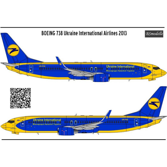 BSmodelle 144476_1 - 1/144 Boeing 737 800 UIA decal for aircraft model scale kit