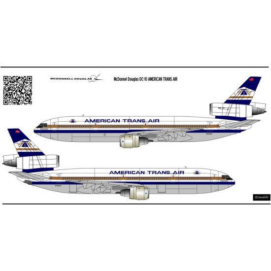 BSmodelle 144503 - 1/144 McDonnel Douglas DC-10 AMERICAN TRANS AIR decal model