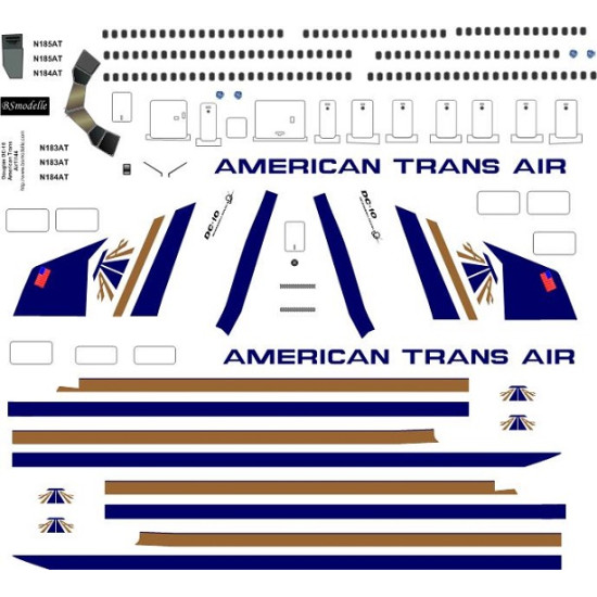 BSmodelle 144503 - 1/144 McDonnel Douglas DC-10 AMERICAN TRANS AIR decal model
