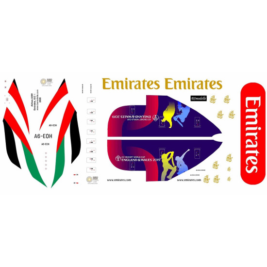 BSmodelle 144293_9 - 1/144 Airbus A-380 Emirates ICC Cricket world cup 2019