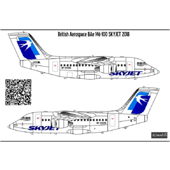 BSmodelle 144512 - 1/144 British Aerospace BAe-146 SKYJET decal for aircraft kit