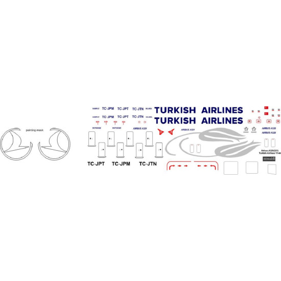 BSmodelle 144514 - 1/144 Airbus A-320(321) Turkish Airlines decal for aircraft